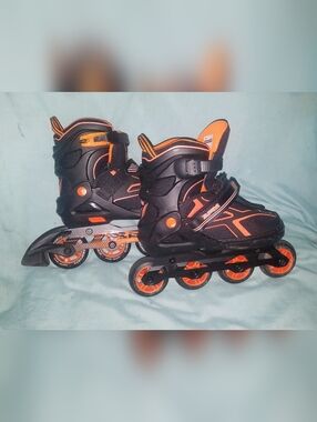 ZPM Sports Roller  Blades Skates Youth 4Y - 7Y Large Black and Orange Adjustable